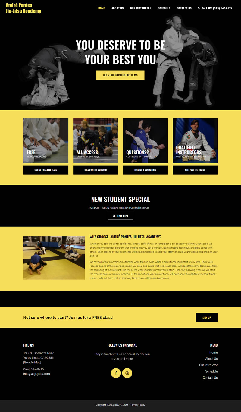 Apjiujitsu.com Website snapshot